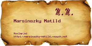 Marsinszky Matild névjegykártya